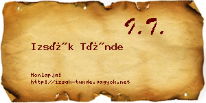 Izsák Tünde névjegykártya